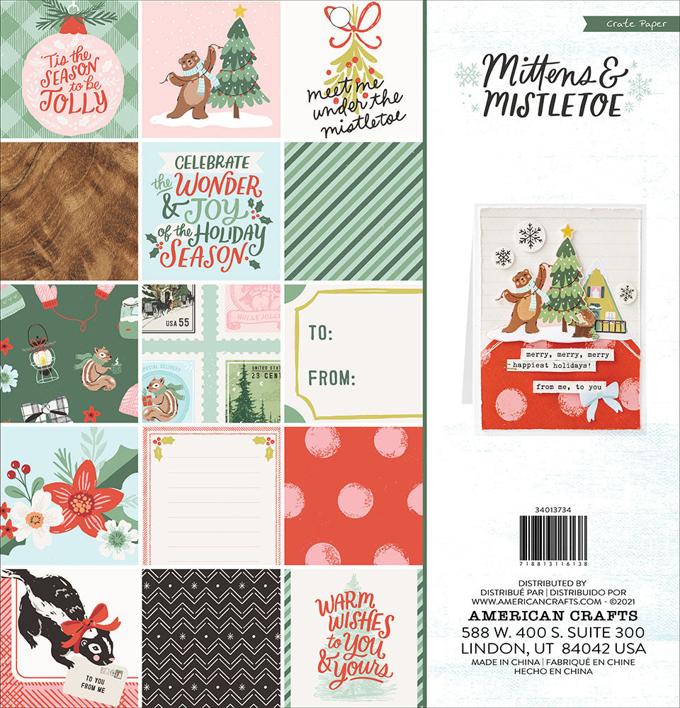 Crate Paper Mittens and Mistletoe 12 x 12 Paper pad