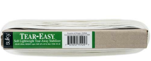 Sulky Tear-Easy Stabilizer - White - 20&quot; x 1/2 yard