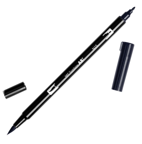 Dual Brush Pen Art Marker - N15 Black