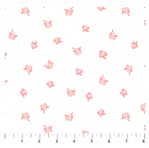 Love in Bloom Fabric - Roses on White 90625-10