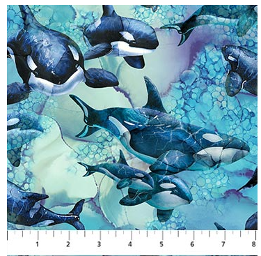 Whale Song Collection - Whales, Blue Multi DP24982-44