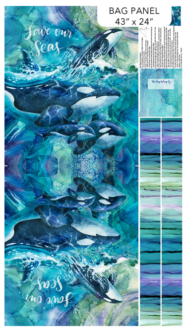 Whale Song Collection - Bag Panel in Blue DP24990-44