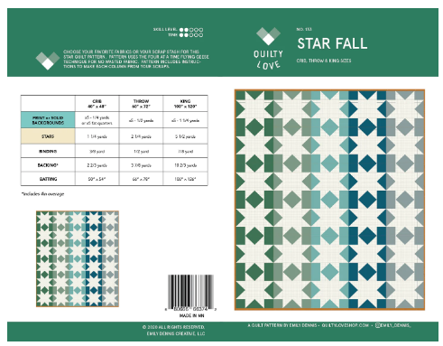 Quilty Love - Star Fall Quilt Pattern
