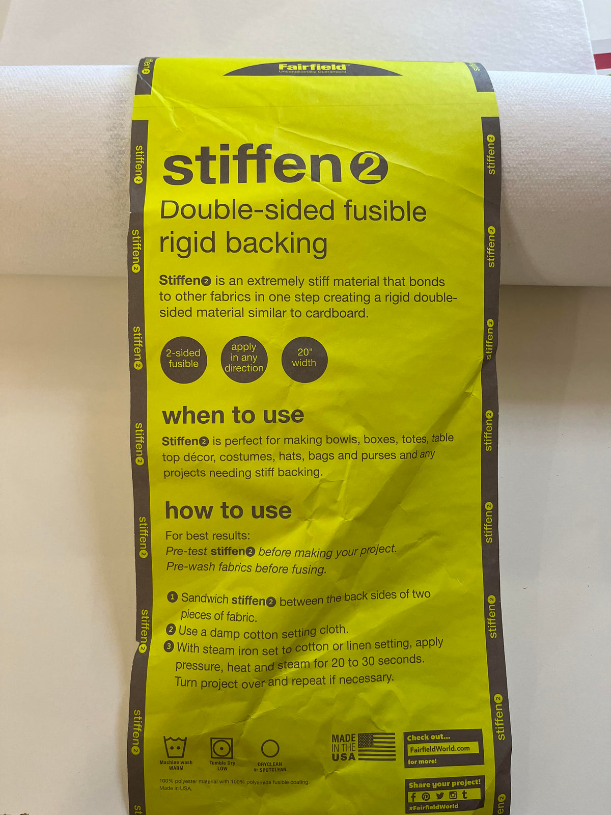 Stiffen 2 - Double-sided Fusible Rigid backing